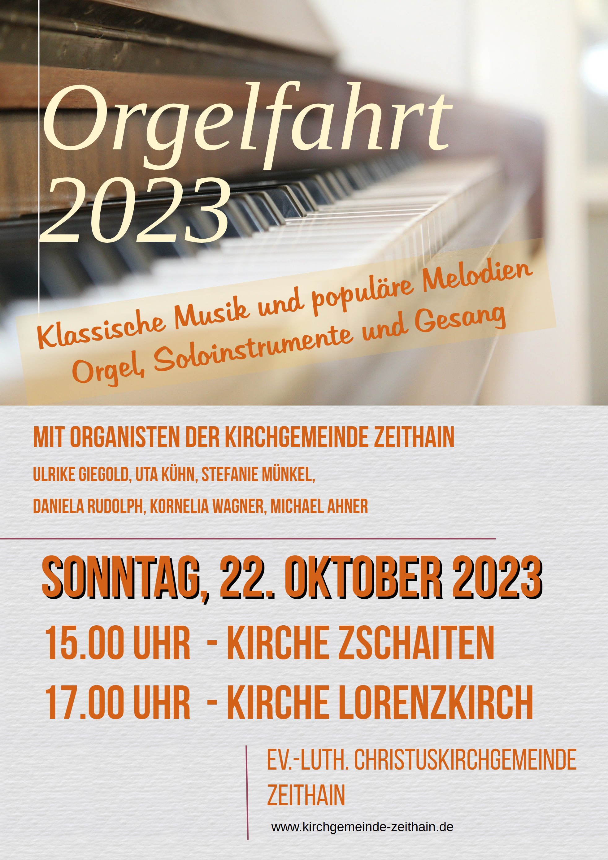 Orgelfahrt am 22. Oktober in Zschaiten und Lorenzkirch