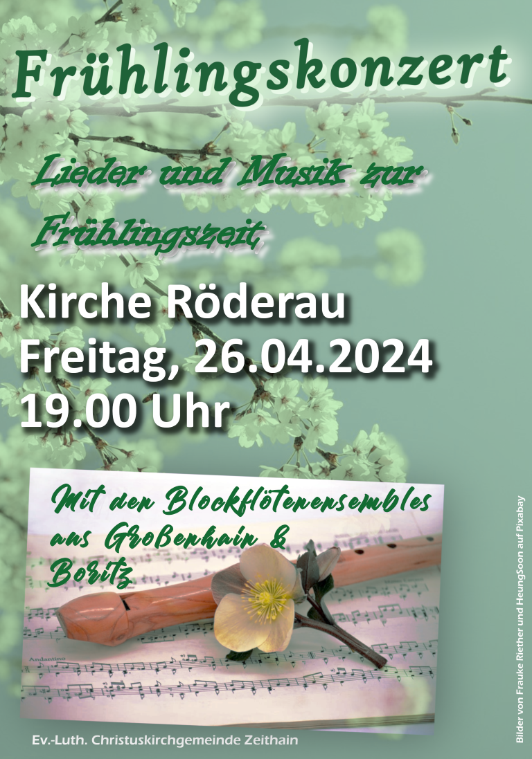 Flötenkonzert am 26. April in Röderau